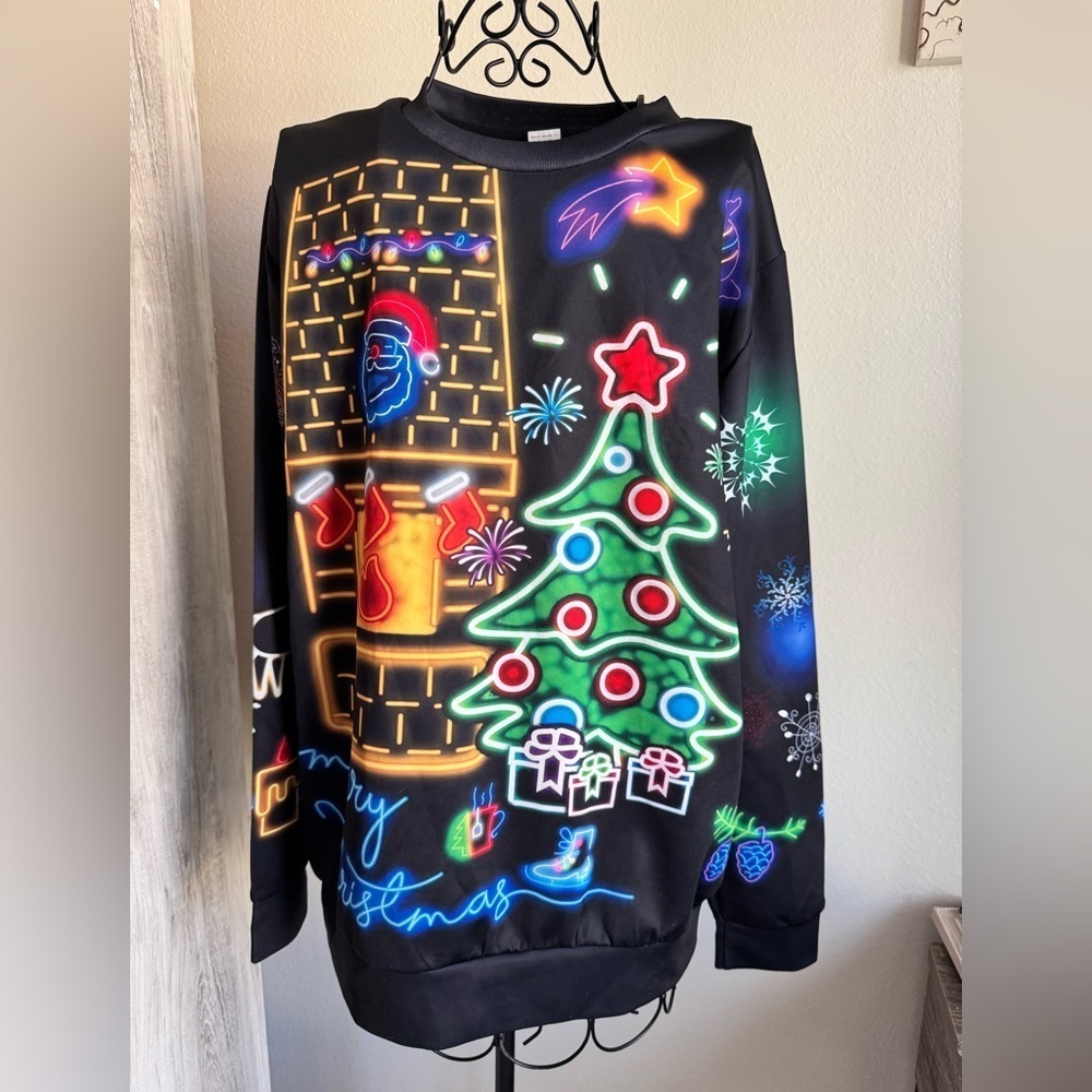 Festive Christmas Sweater - Black